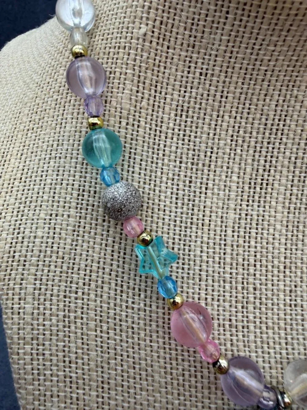 Frozen Heart Pendant Necklace 16 In Elsa Anna Multicolor Beads Glitter Accent